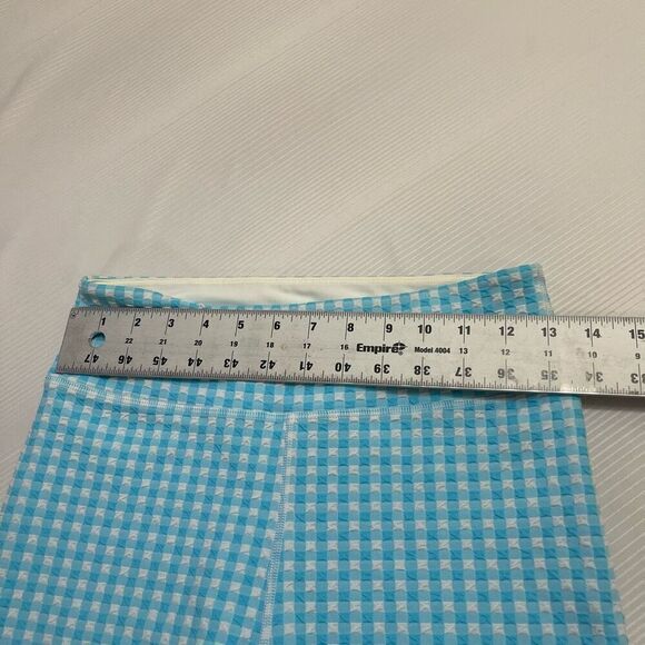Anthropologie The Upside Blue White Textured Check Bike Athletic Short Medium - Picture 2 of 7
